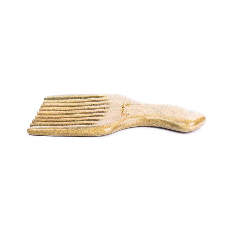 Breezelike Wooden Hair Pick - Natural Wide Tooth Wood Comb for Curly Hair - No Static Sandalwood Wooden Comb for Detangling - Image 4